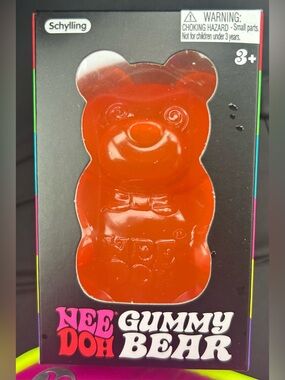 Nee Doh Gummy Bear Toy - orange NEW
